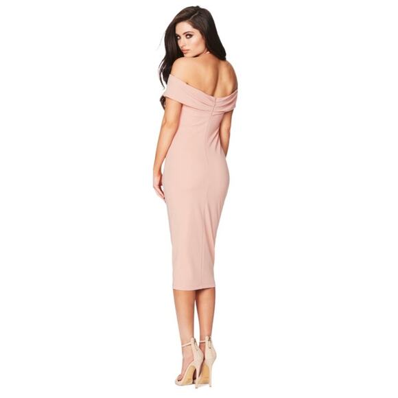 NOOKIE Athena Off Shoulder Halter Midi Dress - Picture 2 of 9
